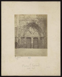 Portrait de M.Leance architecte et Église Saint-Jacques portail latéral, côté sud