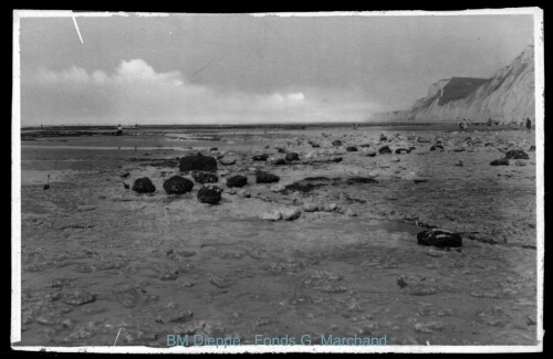 Plage à marée basse (vue de la)