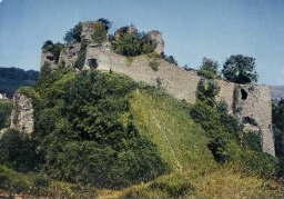 76880 ARQUES-la-BATAILLE (SEINE-MAR.) Ruines du célèbre château féodal (XIe s.) Les ruines du donjon.