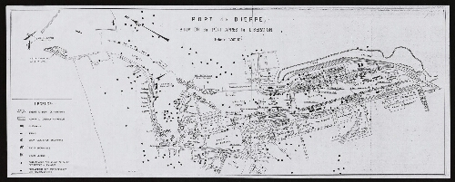 Plan de la situation du port de Dieppe après la libération