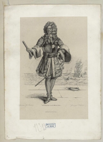 Portrait de Duquesne , dessiné par Guileminot , gravé par Delaistre .