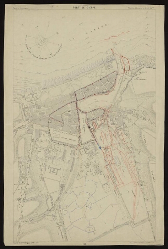 Plan du port de Dieppe, dressé par les Ponts-et-Chaussées