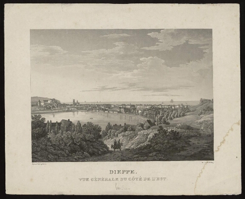 Dieppe, vue générale du côté de l'Est d'après un tableau de Luttinghausen