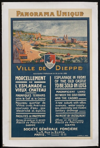 Panorama unique , ville de Dieppe
