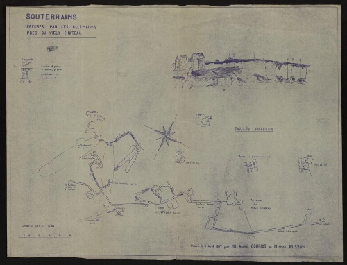 Plan des souterrains creusés par les allemands près du château de Dieppe