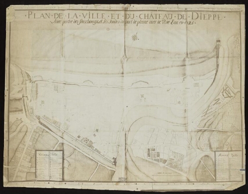 Plan de la ville et du château de Dieppe