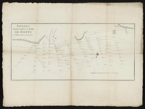 Plan des sondes faites dans la rade de Dieppe le 3 mai 1777 et jours suivants
