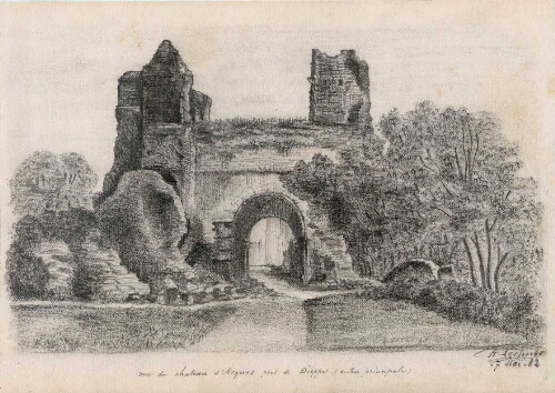 Vue du château d’Arques près de Dieppe (entrée principale)