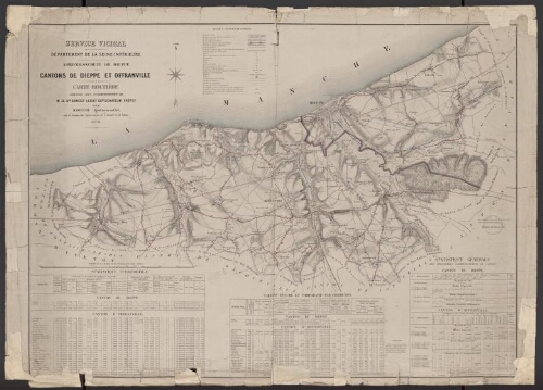 Plan des cantons de Dieppe et d'Offranville du service vicinal