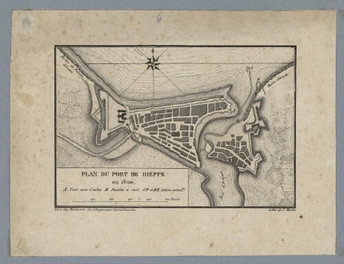 Plan de Dieppe en 1600