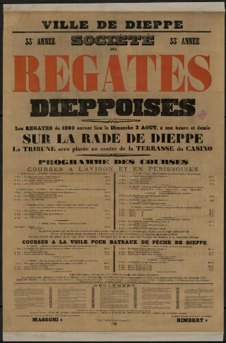 Société des Régates Dieppoises sur la rade de Dieppe, 33eme année