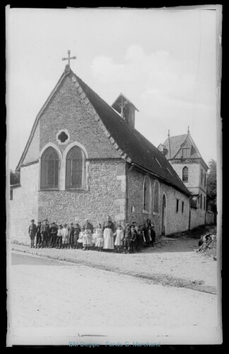 Chapelle de Janval en 1910 à l'angle du chemin des vertus et rocade de Janval (vue de la)