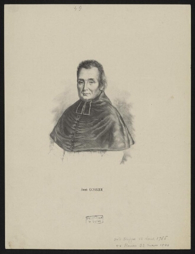 Abbé Gossier, né à Dieppe en 1765, mort à Rouen en 1840