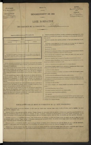 Dénombrement de 1896 - Liste nominative des habitants de la commune de Dieppe