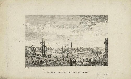 Vue de la ville et du port de Dieppe, gravure extraite de « Port de France »