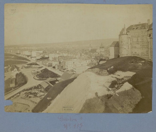 Photographie, vue d'ensemble de Dieppe, prise des falaises du Château
