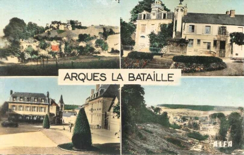 ARQUES-la-BATAILLE (Seine-Maritime) Le Château - Monument aux Morts Place Mairie - Vue générale